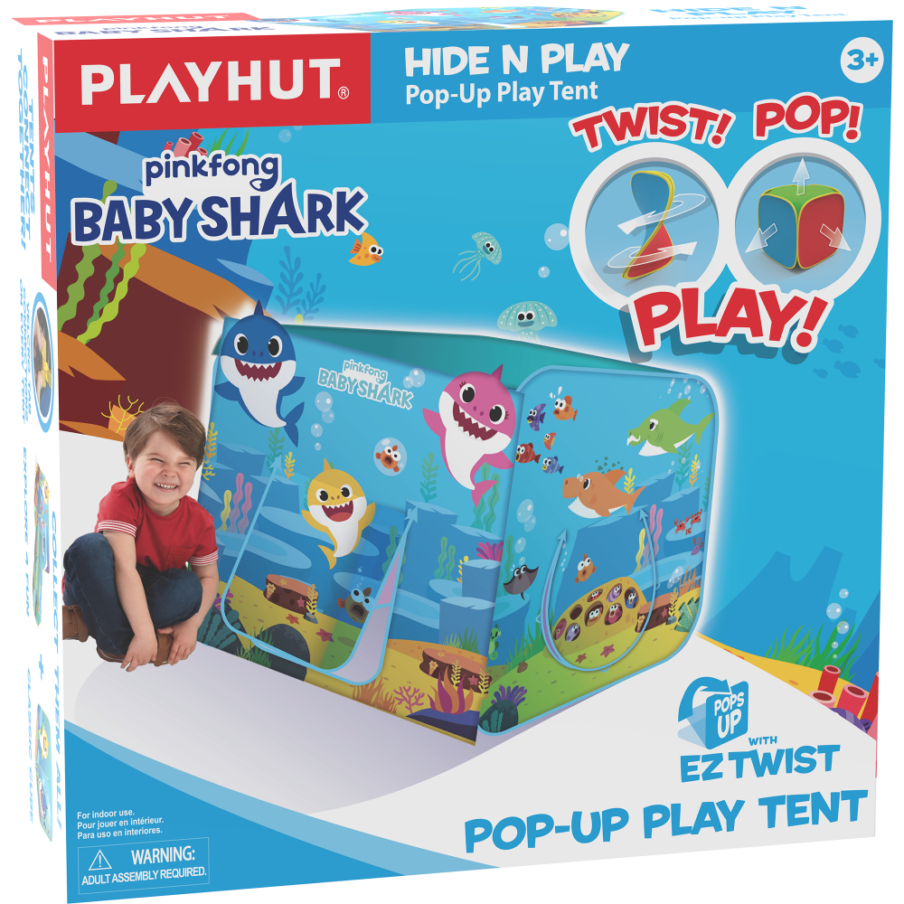 Playhut Pinkfong Baby Shark Hide N Play PopUp Play Tent, Ages 3+